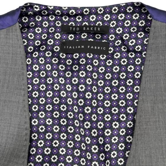 TED BAKER Men's Wool Modern Fit Vest Sz 42R Gray Purple - Picture 2 of 7